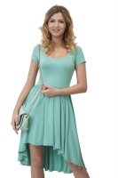 Damen Kleid Dress Asymetrisch Top Raffungen Minikleid Gr....