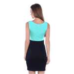 Damen Longshirt Minikleid mit Raffung zweifarbig;