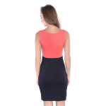 Damen Longshirt Minikleid mit Raffung zweifarbig;