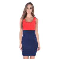 Damen Longshirt Minikleid mit Raffung zweifarbig;