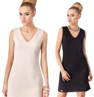 Damen Minikleid V-Ausschnitt;