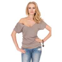 Shirt Bluse V-Ausschnitt  in 8 Farben,