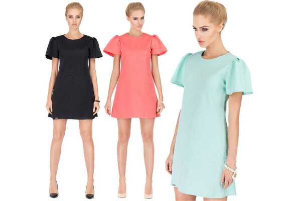 Kleid Blumen-Prägung elegant mit Pufferärmel Mini-Kleid;