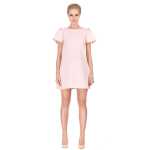 Kleid Blumen-Prägung elegant mit Pufferärmel Mini-Kleid;