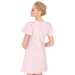 Kleid Blumen-Prägung elegant mit Pufferärmel Mini-Kleid;