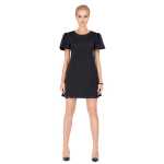 Kleid Blumen-Prägung elegant mit Pufferärmel Mini-Kleid;