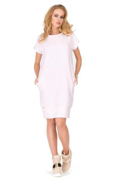 Damen Kleid klassisch elegant Sommer Mini-Kleid, Puderrosa/XL/42