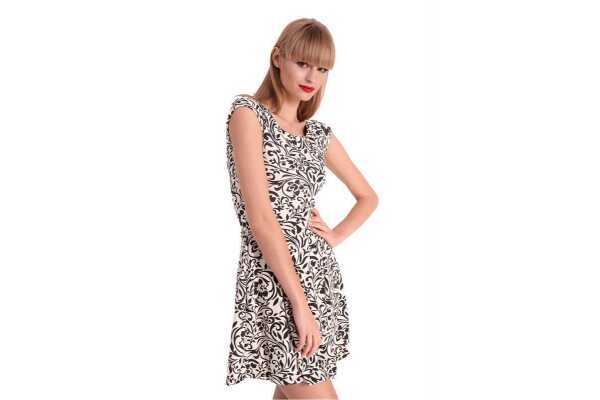 Damen Kleid Dress Glockenkleid Sommerkleid Mini Kleid Blumenmuster Flower;