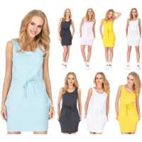 Kleid klassisch Sommer Mini-Kleid mit Taschen;
