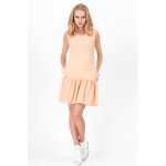 Kleid Tunika Mini-Kleid Rüschen V-Ausschnitt;