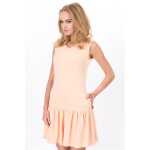 Kleid Tunika Mini-Kleid Rüschen V-Ausschnitt;