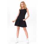 Kleid Tunika Mini-Kleid Rüschen V-Ausschnitt;