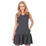 Kleid Tunika Mini-Kleid Rüschen V-Ausschnitt;