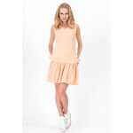 Kleid Tunika Mini-Kleid Rüschen V-Ausschnitt;