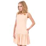 Kleid Tunika Mini-Kleid Rüschen V-Ausschnitt;