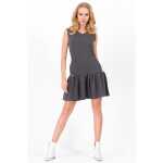 Kleid Tunika Mini-Kleid Rüschen V-Ausschnitt;
