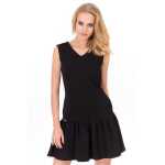 Kleid Tunika Mini-Kleid Rüschen V-Ausschnitt;