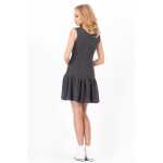 Kleid Tunika Mini-Kleid Rüschen V-Ausschnitt;