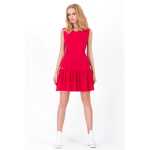 Kleid Tunika Mini-Kleid Rüschen V-Ausschnitt;