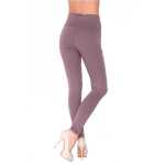 Damen Leggings Hohe-Taille mit Knöpfen,