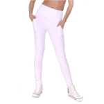 Damen Leggings Hohe-Taille mit Knöpfen,