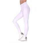 Damen Leggings Hohe-Taille mit Knöpfen,