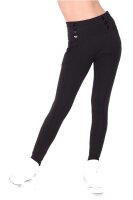 Damen Leggings Hohe-Taille mit Knöpfen,