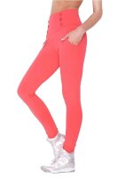 Damen Leggings Hohe-Taille mit Knöpfen,