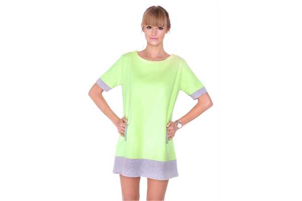 Damen Kleid Minikleid mit Kurzarm;S/M;