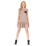 Damen Kleid Tunika Mini-Kleid Rüschen Top;