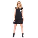 Damen Kleid Tunika Mini-Kleid Rüschen Top;