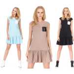 Damen Kleid Tunika Mini-Kleid Rüschen Top;