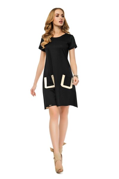 Kleid Asymmetrisch Trapez Mini-Kleid Top Gr. 36 38 40 42, in 2 Farbig, M220