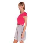 Damen Kleid A-Linie Mini Kleid mit Raffungen;