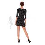 Damen Kleid Dress Punkte Pünktchen 3/4 Ärmel;