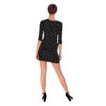 Damen Kleid Dress Punkte Pünktchen 3/4 Ärmel;