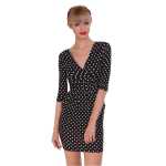 Damen Kleid Dress Punkte Pünktchen 3/4 Ärmel;