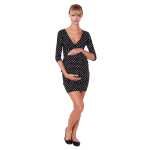 Damen Kleid Dress Punkte Pünktchen 3/4 Ärmel;
