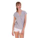 Damen Longshirt Tunika T-Shirt Sommer Shirt V-Ausschnitt;
