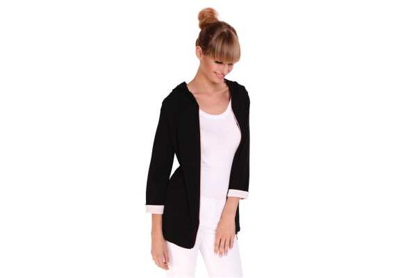 Damen Cardigan Sweater Jacke mit Kapuze mit Reißverschluss;S/M;