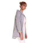 Damen Cardigan Sweater Jacke mit Kapuze mit Reißverschluss;S/M;