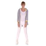 Damen Cardigan Sweater Jacke mit Kapuze mit Reißverschluss;S/M;