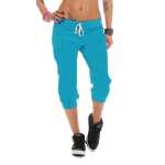 Damen Jogginghose 3/4 Capri Sport-Hose Baumwolle Gr. XXS XS S M L XL XXL 3XL