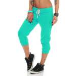 Damen Jogginghose 3/4 Capri Sport-Hose Baumwolle Gr. XXS XS S M L XL XXL 3XL