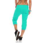 Damen Jogginghose 3/4 Capri Sport-Hose Baumwolle Gr. XXS XS S M L XL XXL 3XL