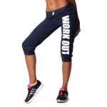 Damen 3/4 Jogginghose mit "WORK OUT";