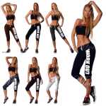 Damen 3/4 Jogginghose mit "WORK OUT";