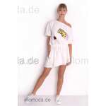 Damen Kleid Asymmetrisch Minikleid Sommer-Kleid S/M;