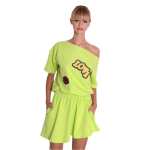Damen Kleid Asymmetrisch Minikleid Sommer-Kleid S/M;
