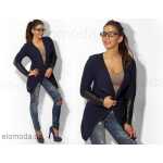 Damen Strickjacke mit PU Ärmel; Gr. S/M